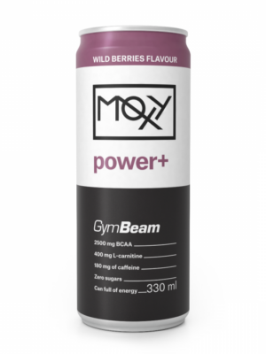 GymBeam MOXY power+ Energy Drink 24 x 330 ml jahodová limonáda
